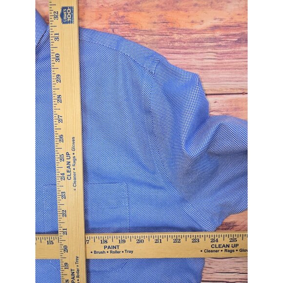 Peter Millar Mens Dress Shirt Large Blue Nanoluxe Easycare Cotton - Picture 7 of 7